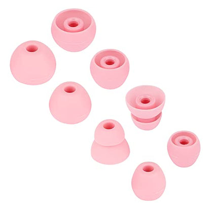 4 Pairs Silicone Earbud Tips Replacement Earbuds Cap Eartips Tips Compatible with Powerbeats Pro Beats Wireless Earphone Headphones,（Pink） - color: Pink