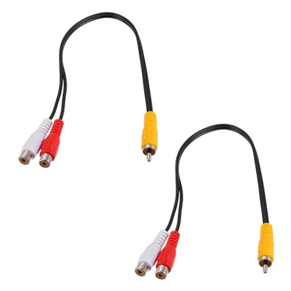 MECCANIXITY 2pcs RCA Splitter Cable, 1RCA Male to 2RCA Female 10" AV Audio Video Splitter Adapter Output Cables for Subwoofer Amplifier - size: 10 inch, style: 1RCA Male to 2RCA Female