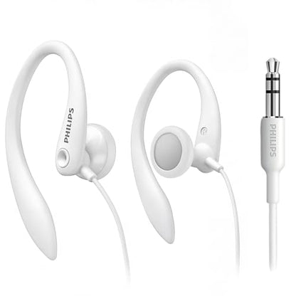 PHILIPS SHS3200WT Flexible Earhook Headphones, White - color: White, style: 3.5MM NO-MIC
