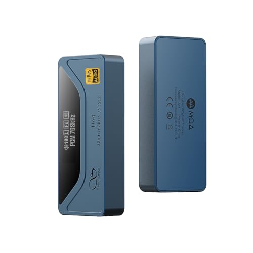 SHANLING UA4 Portable USB DAC/AMP Headphone Amplifier,Support MQA 16X,768kHz DSD512,High Driving Power for Android/iOS/Mac/Windows,dongle Volume Control,3.5/4.4mm up to 237mW@32Ω Output (Blue) - color: Blue
