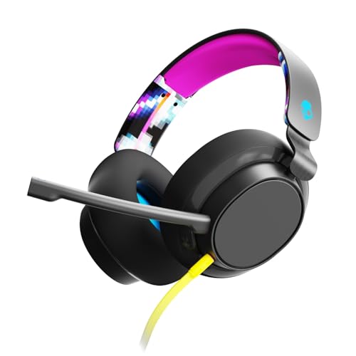 Skullcandy SLYR Multi-Platform Wired Gaming Headset - Black Digi-Hype | Removable Mic, Durable and Comfortable Lightweight Design, Ultra-Soft Memory Foam Ear Cushions, PC, Xbox, PlayStation - color: Black Digi-Hype, style: SLYR