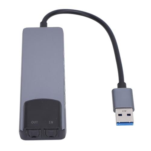 Fabater External USB Sound Card, 5.1 7.1 Channel Support Smart Noise Reduction 5. Channel External Sound Card, USB for Gaming with Optical Input Output for PC Laptop Home