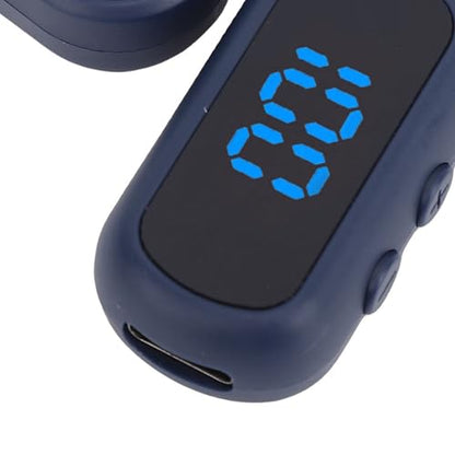 Zopsc Wireless Earpiece, Bluetooth Single Ear Hook Headset with Noise Canceling Mic, Digital Display, Hands Free Earphone for Driving Office Sport - color: Blue