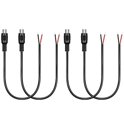 4 Pack RCA Female to Speaker Wire, RCA Female Plug Adapter Connector to Bare Wire Open End Audio Cable for Amplifier Audio Video Receiver Speakers