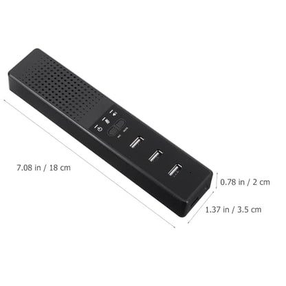 TEHAUX Mini Speaker USB Microphone for PC with 3 USB Interface Black