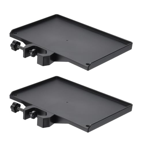 Microphone Stand Tray 7.9x5.5in Microphone Stand Plastic Tray Black 2Pcs| Bubble Bag ABS Plastic Adjustable Clamp-On for Live Streaming Concert Karaoke
