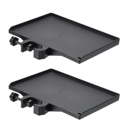 Microphone Stand Tray 7.9x5.5in Microphone Stand Plastic Tray Black 2Pcs| Bubble Bag ABS Plastic Adjustable Clamp-On for Live Streaming Concert Karaoke
