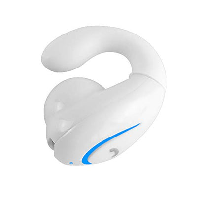 Bluetooth Headset, Sunffice Single Ear BT5.0 Ultralight Wireless Headphone Cell Phone Earpiece Ear Clip with Mic, Noise Canceling Handsfree Driving Earbud for iPhone, Android,Samsung Smartphone(White) - color: White