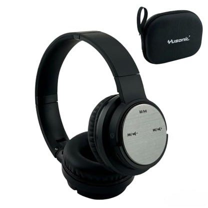 BS660 Bluetooth Headphones, 40mm Deep Bass Over Ear Wireless Headset with Bluetooth 5.3, Invisible Touch Control, 400Mha Battery, Foldable Comfort Earpads with Portable Carry Case for Travel - color: Black