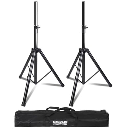 2 Pack Universal Speaker Stands Pair, Height Adjustable Tripod from 35 to 60 Inch 35 MM Compatible Insert with Carrying Bag for Stage