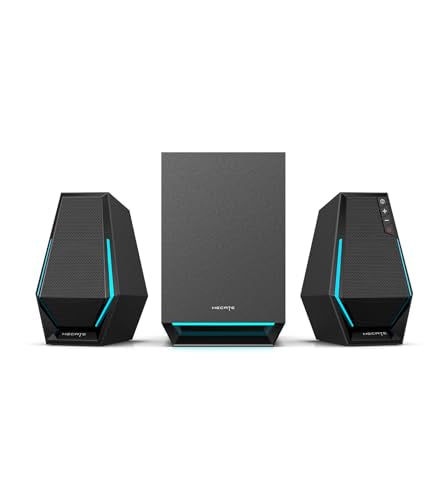 Edifier G1500 MAX 2.1 RGB Light Gaming Speakers with 4" Wood Subwoofer | 60W Peak Power, 4" Subwoofer & 2.5" Satellite Speakers, Bluetooth 5.3 & Multi-Wired Connections, 3 Sound Modes