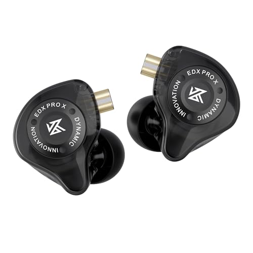 KZ EDX Pro X in Ear Monitor Headphones, HiFi Stereo IEM Dynamic Driver Wired Earphones with Detachable Cable, Deep Bass Noise Isolating Earbuds for Singers Musicians Audiophile (Classic, Black) - color: Black, style: Classic