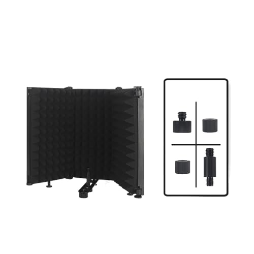 Microphone Isolation Shield with Sound Absorbing Panel – Vocal Recording Diffuser/Noise Deadening for Studio/Home Recording Gear