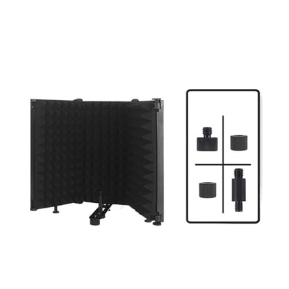 Microphone Isolation Shield with Sound Absorbing Panel – Vocal Recording Diffuser/Noise Deadening for Studio/Home Recording Gear