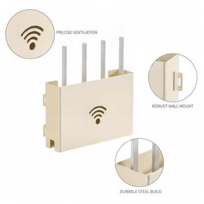 Wall-Mounted Audio-Visual Component Shelf, Carbon Steel Media Storage Rack in White, Fits 9.8 or 11.8 Inch Devices - size: 9.84 x 2.36 x 6.69 in