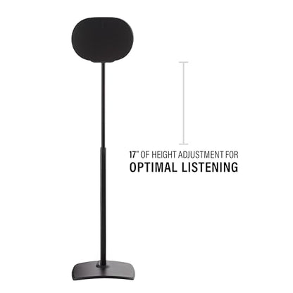 Sanus Height Adjustable Speaker Stands for Sonos Era 300™ - 17" Height Adjustment Sonos Stand Includes Carpet Spikes & Rubber Pads - Easy DIY Install Comes w/All Hardware - Black Pair