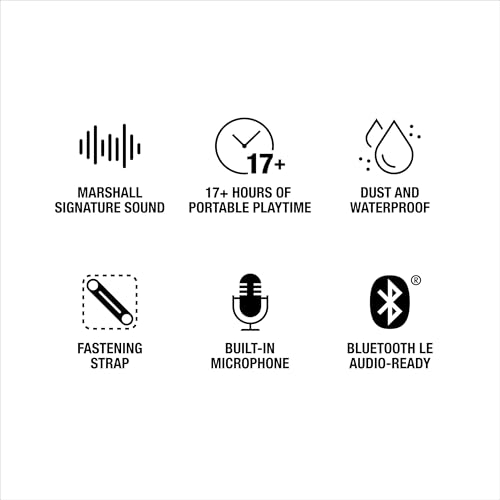 Marshall Willen II Portable Bluetooth Speaker - Rugged Waterproof/Dust-Proof Design | Loud Stereo Sound, Deep Bass | Compact and Wireless for Travel and Outdoors - Cream - color: Cream