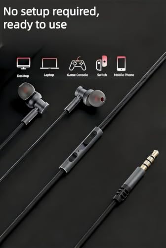 Acer Wired Headphones, HD Bass Driven Audio, Lightweight Aluminum Wired in Ear Earbud Headphones, 3.5mm Tangle-Free Cord