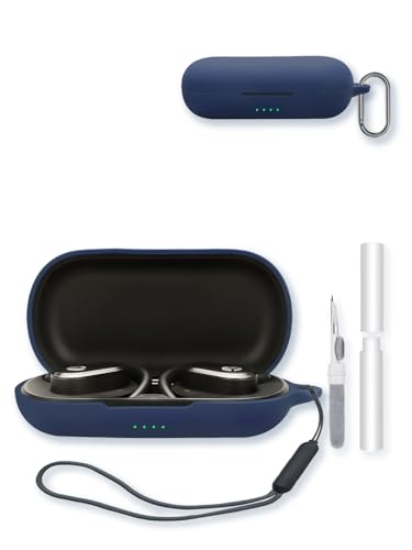 Case for Raycon Open Earbuds True Wireless Bluetooth Headphones,Soft Protective,BOVUGAC Silicone Case Cover with Keychain & Cleaning Kit & Lanyard for Raycon Open Earbuds-Blue - color: Blue