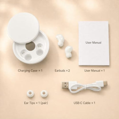 Mini Invisible Bluetooth Earbuds, Wireless for Small Ears (White) - color: White