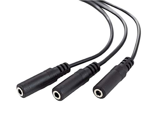 Ancable 3.5mm (1/8") TRS 1 Male to 3 Female 3-Way Stereo Splitter Audio Cable - color: Silver