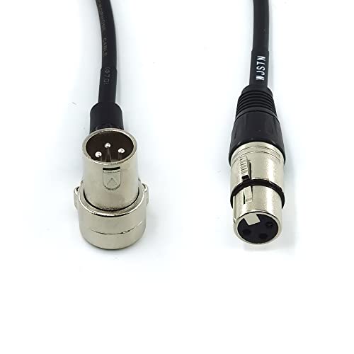 WJSTN Right-Angle Male XLR to Straight Female XLR Cable 1FT, XLR Microphone Audio Adapter for Camera, Mixer, Audio Interface (2 Pack) - size: 1FT
