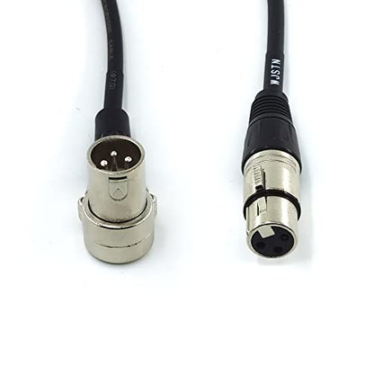 WJSTN Right-Angle Male XLR to Straight Female XLR Cable 1FT, XLR Microphone Audio Adapter for Camera, Mixer, Audio Interface (2 Pack) - size: 1FT