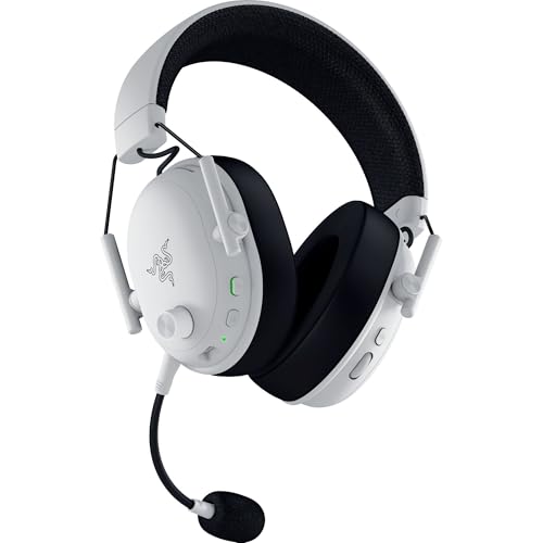 Razer BlackShark V3 Wireless PC Gaming Headset, 50mm Drivers, White | Super Wideband Mic, 2.4 GHz, Bluetooth, USB, Works with Mac, PS5, Nintendo Switch, Smartphone, 70 Hr Battery - color: White