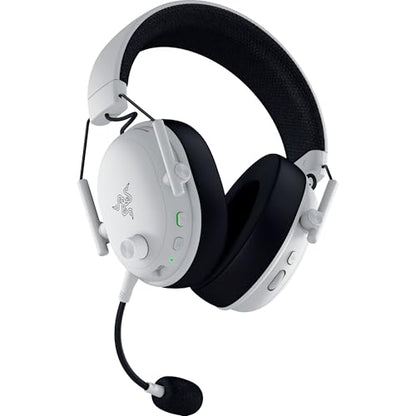 Razer BlackShark V3 Wireless PC Gaming Headset, 50mm Drivers, White | Super Wideband Mic, 2.4 GHz, Bluetooth, USB, Works with Mac, PS5, Nintendo Switch, Smartphone, 70 Hr Battery - color: White