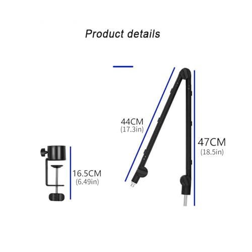 Compact Suspension Scissor Arm with 40 Inch Reach and Built-in Cable Management for Creators Studio Microphone Stand