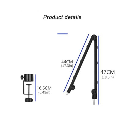 Professional Microphone Boom Arm with 5LB Load Capacity and Smooth Vertical for Home Studios Low Profile Microphone Stand Desk Clamp Mic Arm Space Saving Mic Mount Cable Management Tray Tool Storage