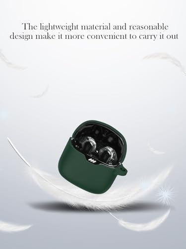 Case for JBL Tune Flex - True Wireless Noise Cancelling Earbuds,Soft Protective,BOVUGAC Silicone Case Cover with Keychain & Cleaning Kit & Lanyard for JBL Tune Flex Earbuds-Green - color: Green