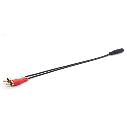 Gold Plated 3.5mm Female to 2 RCA Male Audio Stereo Y Splitter Cable(25cm) | AV Adapter for Smartphones, Tablets and mp3 Players, Home Theater (2RCA Male) - style: 2RCA Male