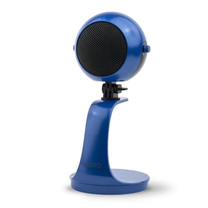 Movo WebMic USB Microphone with Desktop Stand, Royal Blue, Cardioid Condenser, for PC and Mac, with Mic Gain and Headphone Monitoring - color: Royal Blue