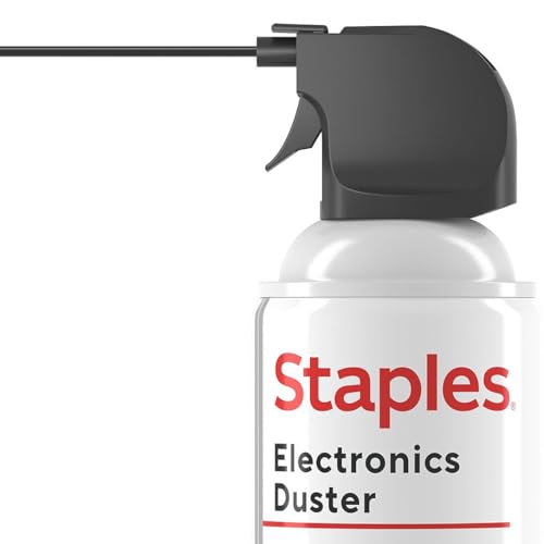 Staples Compressed Air Dusters, 10 oz. Cans, Electronics & Office, 4-Pack | Blasts dust from keyboards, laptops, vents and hard-to-reach gear. 4 cans per pack.