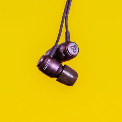 LUDOS Clamor Wired Earbuds in-Ear Headphones, 5 Years Warranty, Earphones with Microphone, Noise Isolating Ear Buds, Memory Foam for iPhone, Samsung, School Students, Kids, Women, Small Ears - Brown - color: Brown, style: 3.5 mm