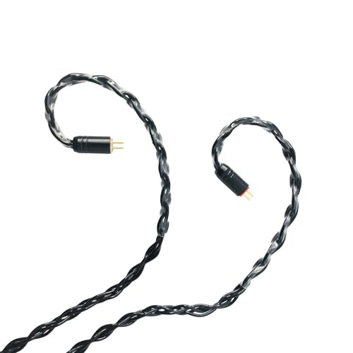 HiFi in Ear Earphone Replacement Cable 8 Core Silver Plated Copper Upgrade Earphone Cable for CCA C10 C16 KZ AS10 ZS10 ZS6 ZSR ZST ES4 Earphones(Black, 2PIN 2.5MM) - size: 2PIN 2.5MM
