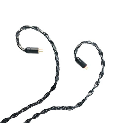 HiFi in Ear Earphone Replacement Cable 8 Core Silver Plated Copper Upgrade Earphone Cable for CCA C10 C16 KZ AS10 ZS10 ZS6 ZSR ZST ES4 Earphones(Black, 2PIN 2.5MM) - size: 2PIN 2.5MM