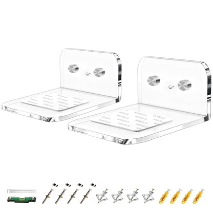 Universal Soundbar Acrylic Mount Bracket,Wall Shelf Mounting Holder Compatible with Samsung,JBL,Sony,LG,Bose,Roku,Polk Audio,Vizio,Onn&More,Hold up to 33 Lbs,Speaker Wall Mount Under TV - color: Acrylic