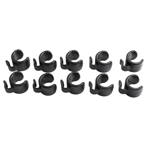 10 Pack Plastic Mic Cable Clips for Tripod Stand, ABS Microphone Wire Clamps Holder for Studio Desktop PC, Black Cable Management Organizers for 20-25mm Pipes(20mm) - size: 20mm