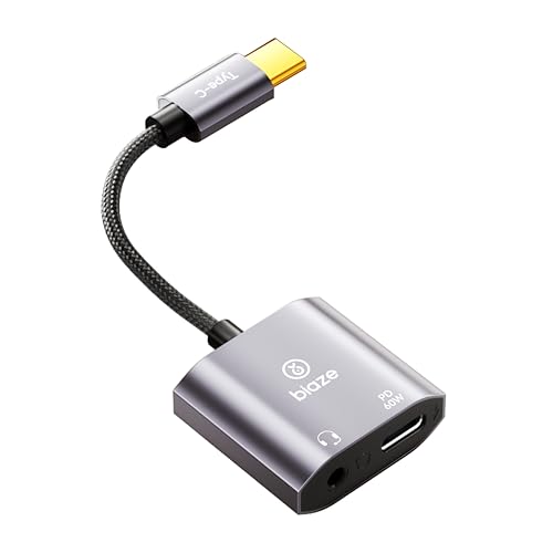 USB‑C to 3.5 mm Headphone & Charger Adapter – 60 W PD Fast Charging, Hi‑Res DAC, Call‑Ready, Compact Aluminium Splitter for Phone/Android/Tablet
