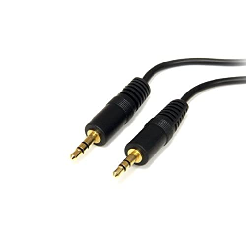 StarTech.com 6 ft. (1.8 m) 3.5mm Audio Cable - 3.5mm Audio Cable - Gold Plated Connectors - Male/Male - Aux Cable (MU6MM) Black | Gold Plated Connectors - size: 6 ft, style: Standard