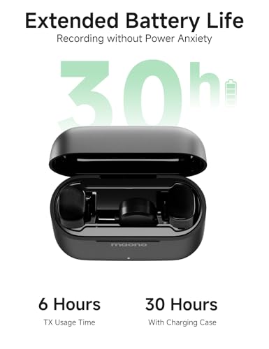 MAONO T1 Mini Lapel Microphone for iPhone w/MFi Certified Lightning Plug - color: Black