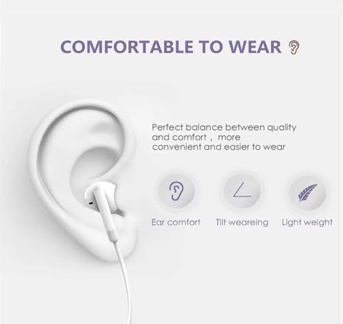 2 Pack Wired Earbuds with Microphone and Volume Control, 3.5mm in-Ear Headphones Compatible with Smartphones, Tablets, Laptops, MP3 Players and Devices with 3.5mm Audio Jack, Clear Sound Earphones