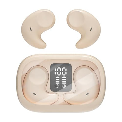 Piluyaa Sleep Earbuds Bluetooth in Ear Light-Weight Headphones, Mini Invisible Earplugs Small Design for Side Sleepers, 58H Playtime with Charging Case, Clear Calls& Noise Block, Off White - color: OFF WHITE