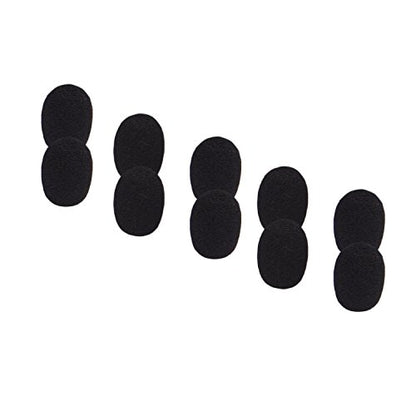 Sunmns Mini Small Size Lapel Headset Microphone Windscreen Foam Cover | 10 Pack, Black