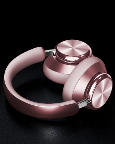 Wentronic Y03 Bluetooth Headphones Wireless Active Noise Cancelling Over Ear Headphones 48 Hours Playtime High Sound Quality 6 EQ Music Mode Headphones with Soft Ear Cushion - Pink - color: Pink