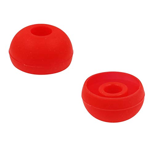 Replacement Silicone Earbuds Ear Tips Eargels Buds Set Compatible with Beats Powerbeats 3 Powerbeats 2 Wireless in-Ear Earphones (4 Pairs/Red) - color: Red