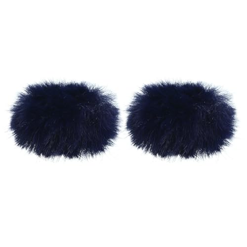 PATIKIL Furry 마이크 윈드스크린 5mm x 55mm 마이크 커버 윈드실드 실내 실외 마이크용 다크 블루 2팩 - color: 다크 블루, size: 5mm x 55mm