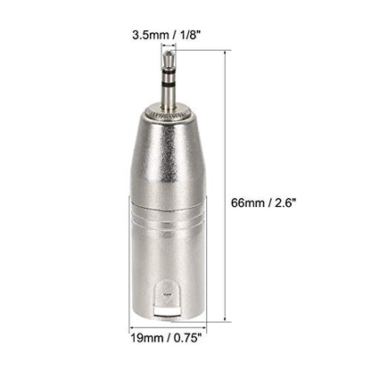 uxcell XLR Male to 1/8 inches Male TRS Adapter,Gender Changer - XLR-M to 3.5mm Coupler Adapters,Microphones Plug in Audio Connector,Mic Male Plug,2pcs